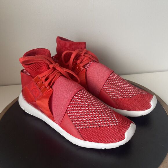 Y-3 YOHJI YAMAMOTO Qasa Elle Lace Knit Sock Red Trainers US 9 Sneakers - Picture 2 of 11